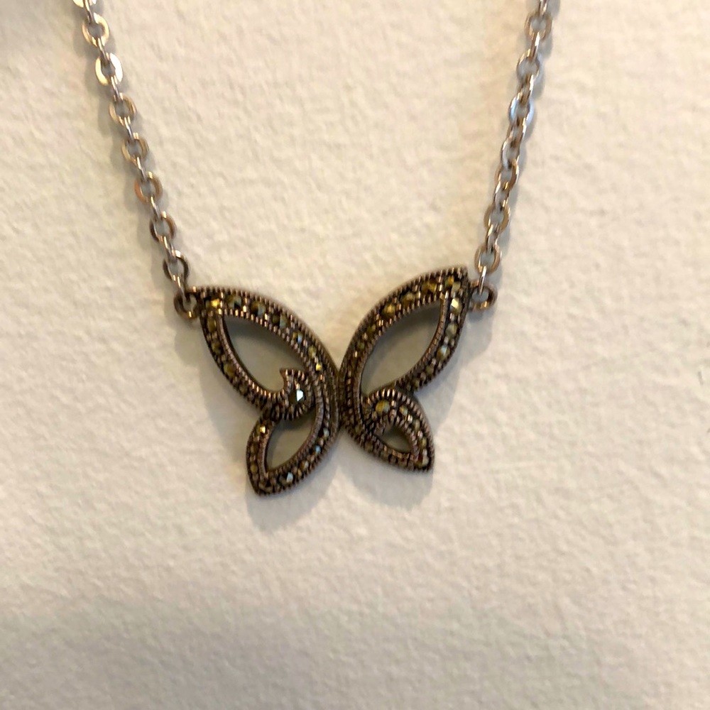 Judith Jack marcasite butterfly necklace